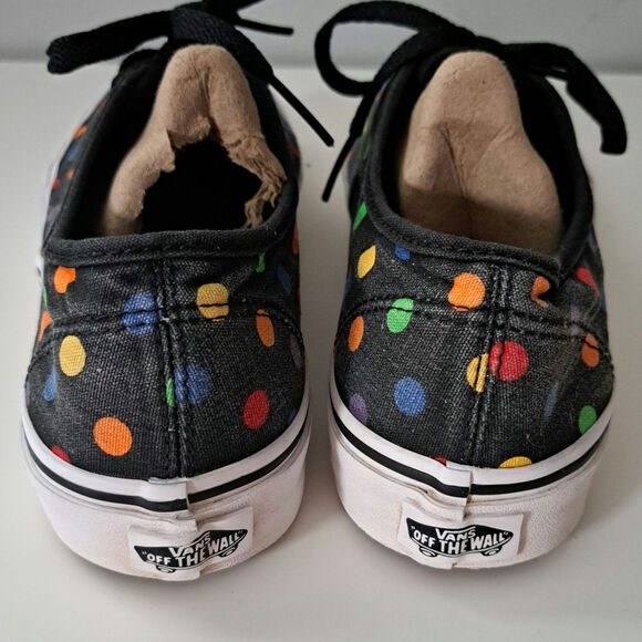 VANS Off The Wall Black Multicolor Polka Dot Shoes Womens 9.5 Men's 8 - Picture 3 of 10